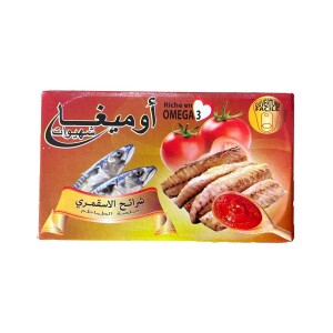 أوميغا شرائح الاسقمري بصلصة الطماطم 125 غ